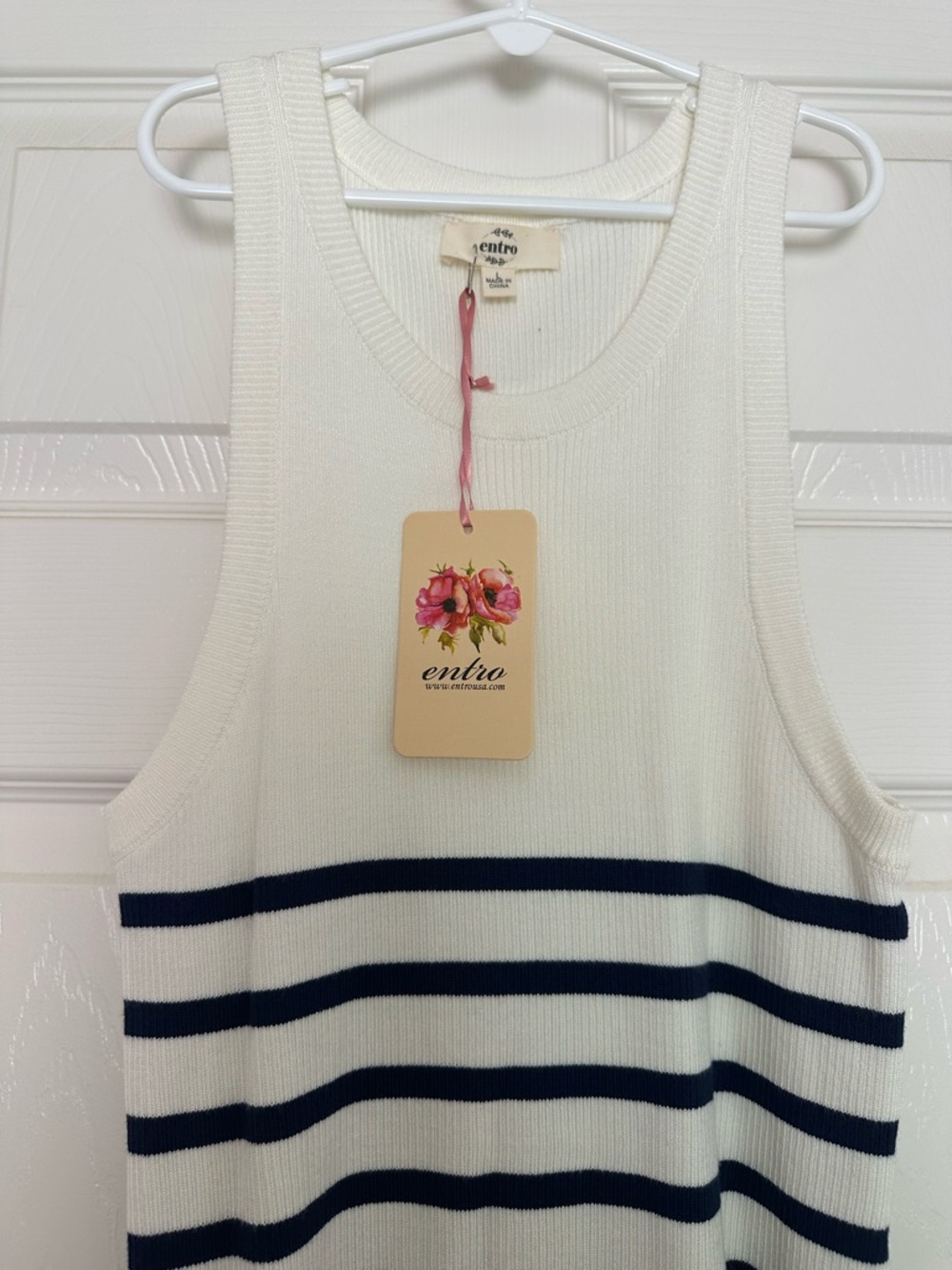 entro Cream Ribbed Tank Top - Picture 2 of 4